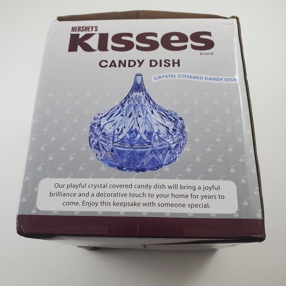 Hershey’s Kisses Crystal Clear Covered Candy Dish Godinger 5" Iridescent Glass - Picture 5 of 7